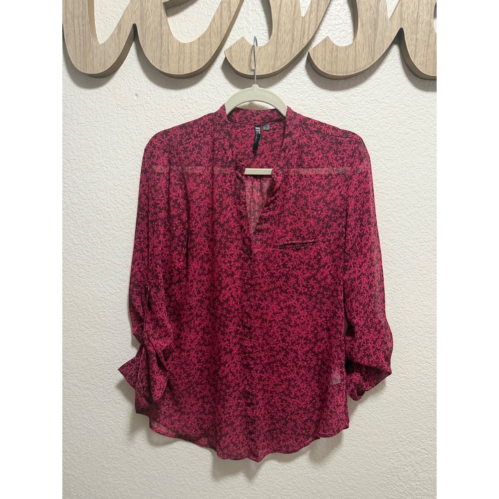 KUT Pinkish Red Floral Blouse Size S